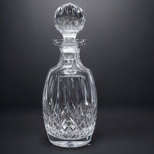 Vintage Cut Crystal Decanter & Large Round Ball Stopper Liquor Carafe MCM Bar